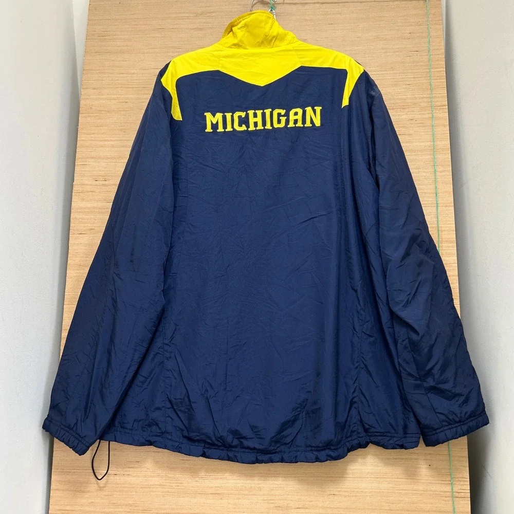 Adidas Michigan Wolverines Scorch ClimaProof Windbreaker Jacket Mens XL Navy
